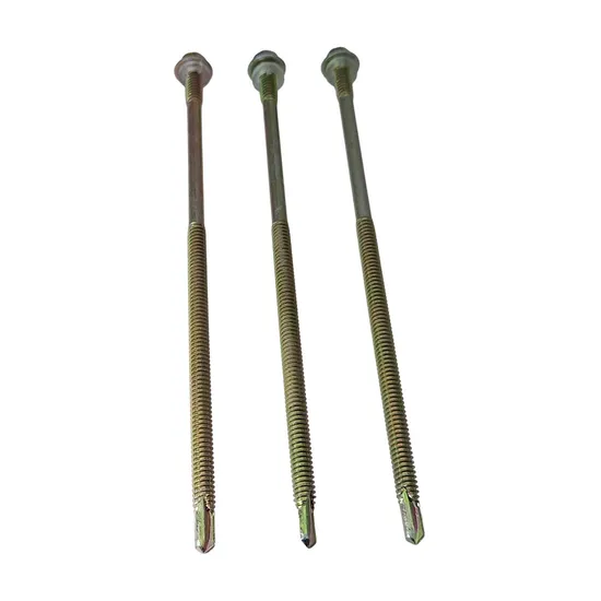 Hex Head Washer Yellow Zinc Plated Roofing Self Drilling M5*120 Screw